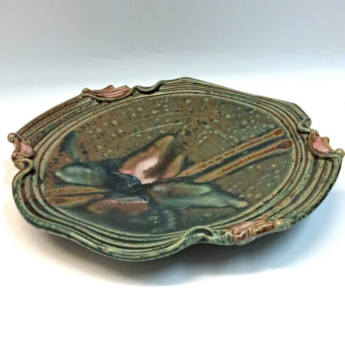#240702 Platter with Handle, Forest Green $49 at Hunter Wolff Gallery